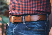 Load image into Gallery viewer, Q-101 | მამაკაცის ქამარი/იტალიური ტყავი/ხელნაკეთი