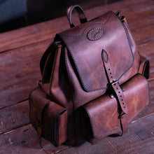 Load image into Gallery viewer, F-125 | ტყავის ზურგჩანთა/ხელით შეკერილი