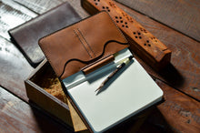 Load image into Gallery viewer, ტყავის ხელნაკეთი ყდა ბლოკნოტისთვის - (N-101)