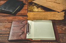 Load image into Gallery viewer, ტყავის ხელნაკეთი ყდა ბლოკნოტისთვის - (N-102)
