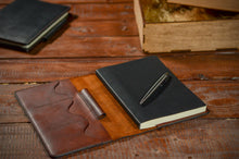 Load image into Gallery viewer, ტყავის ხელნაკეთი ყდა ბლოკნოტისთვის - (N-102)