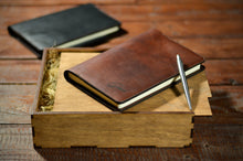 Load image into Gallery viewer, ტყავის ხელნაკეთი ყდა ბლოკნოტისთვის - (N-102)