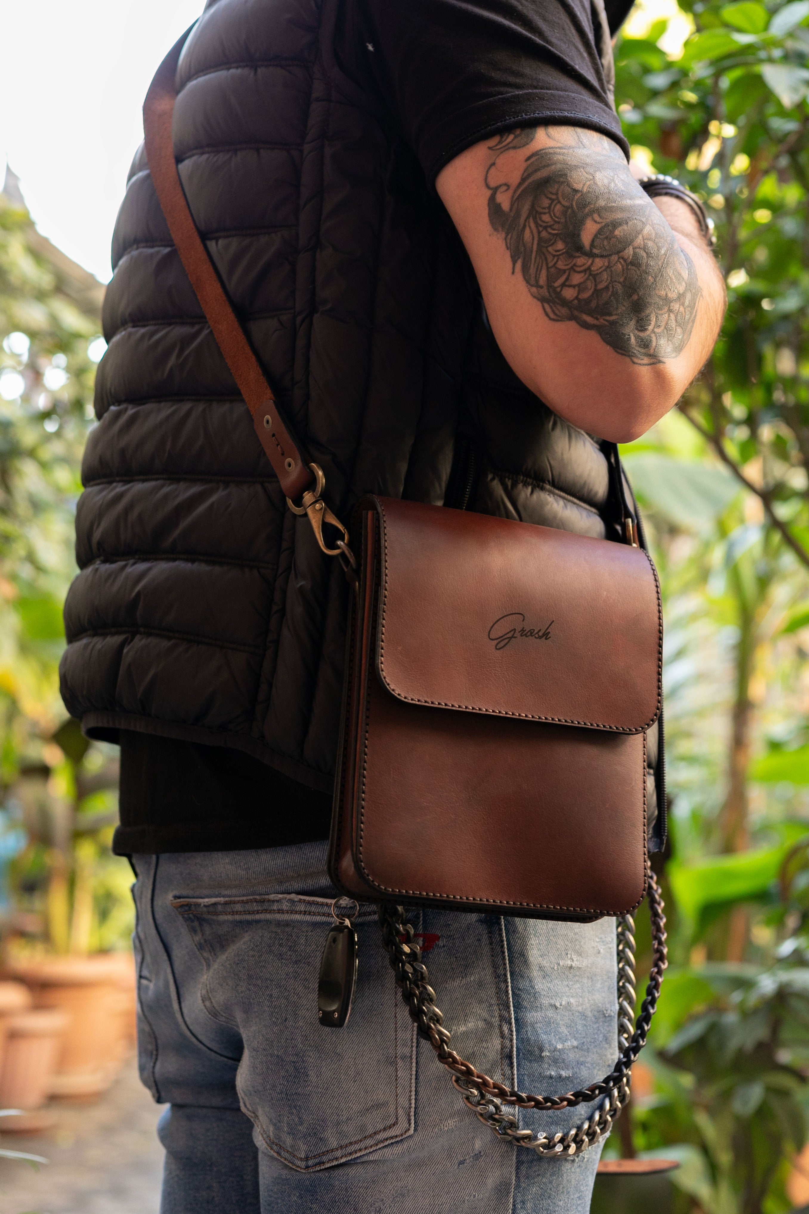 F-102 | ტყავის ჩანთა/Crossbody (Size M)
