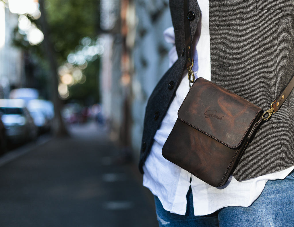 F-130 | ტყავის ჩანთა/Crossbody (Size S)