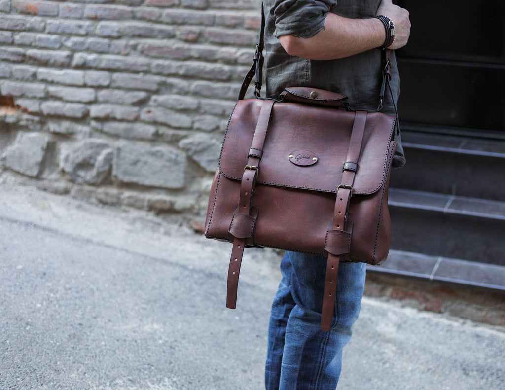 F-134 | ტყავის ჩანთა/ satchel bag/ უნისექსი