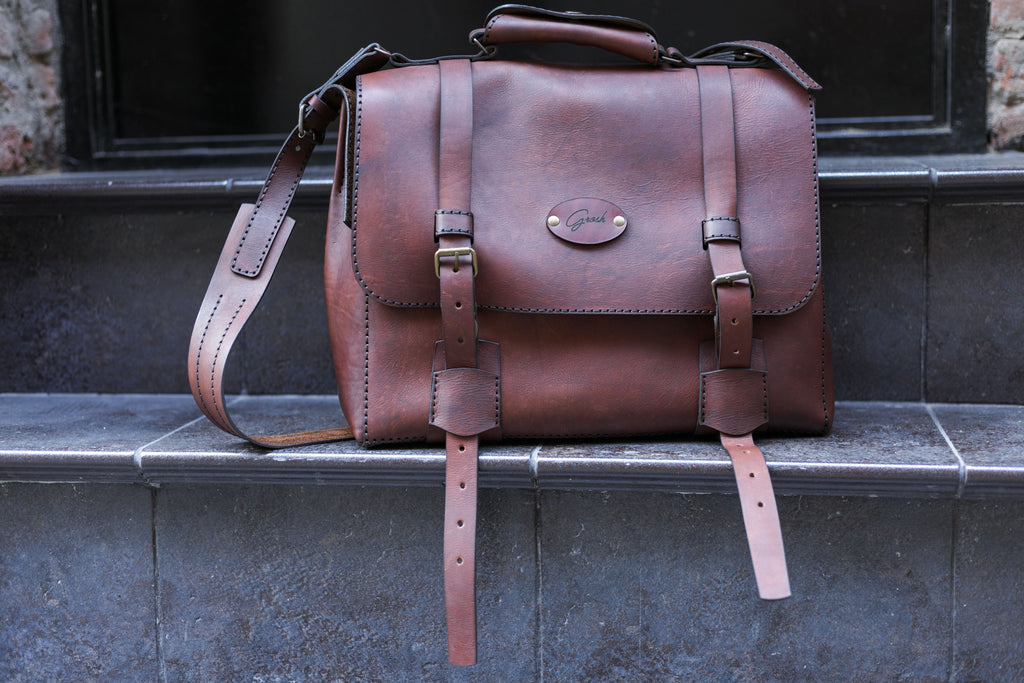 F-134 | ტყავის ჩანთა/ satchel bag/ უნისექსი
