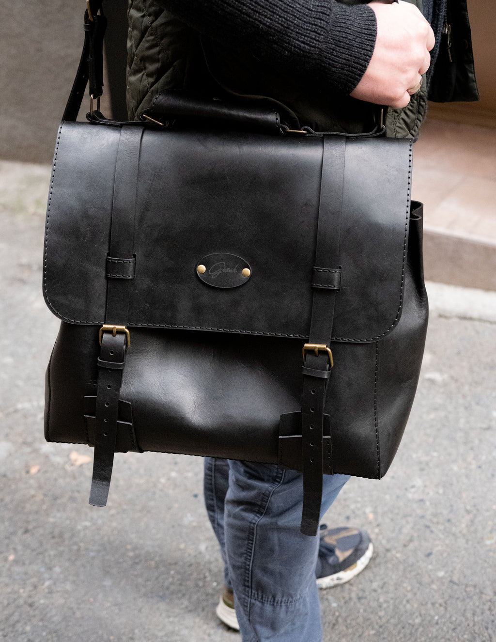 F-134 | ტყავის ჩანთა/ satchel bag/ უნისექსი