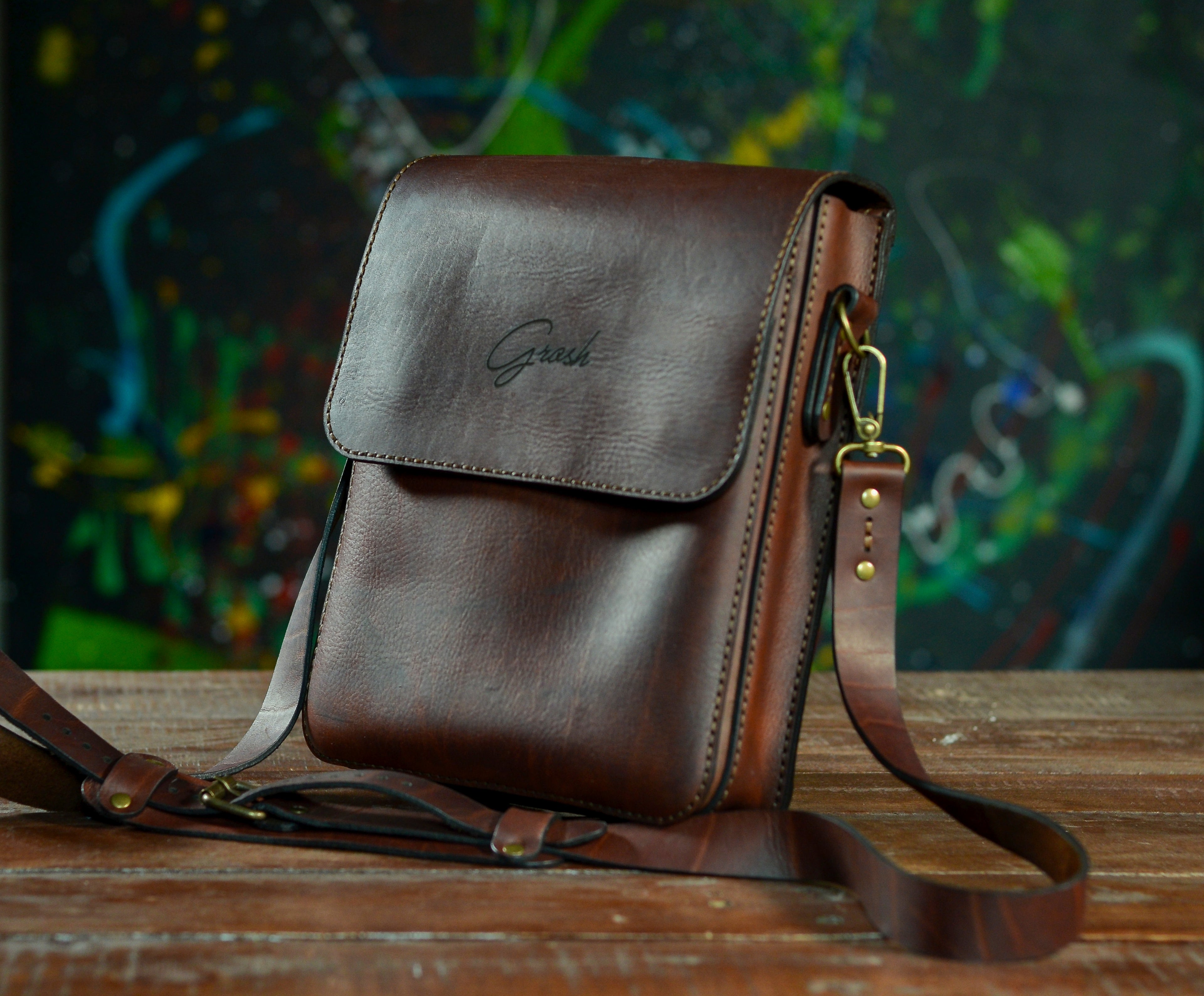 F-107 | ტყავის ჩანთა/Crossbody (Size L)