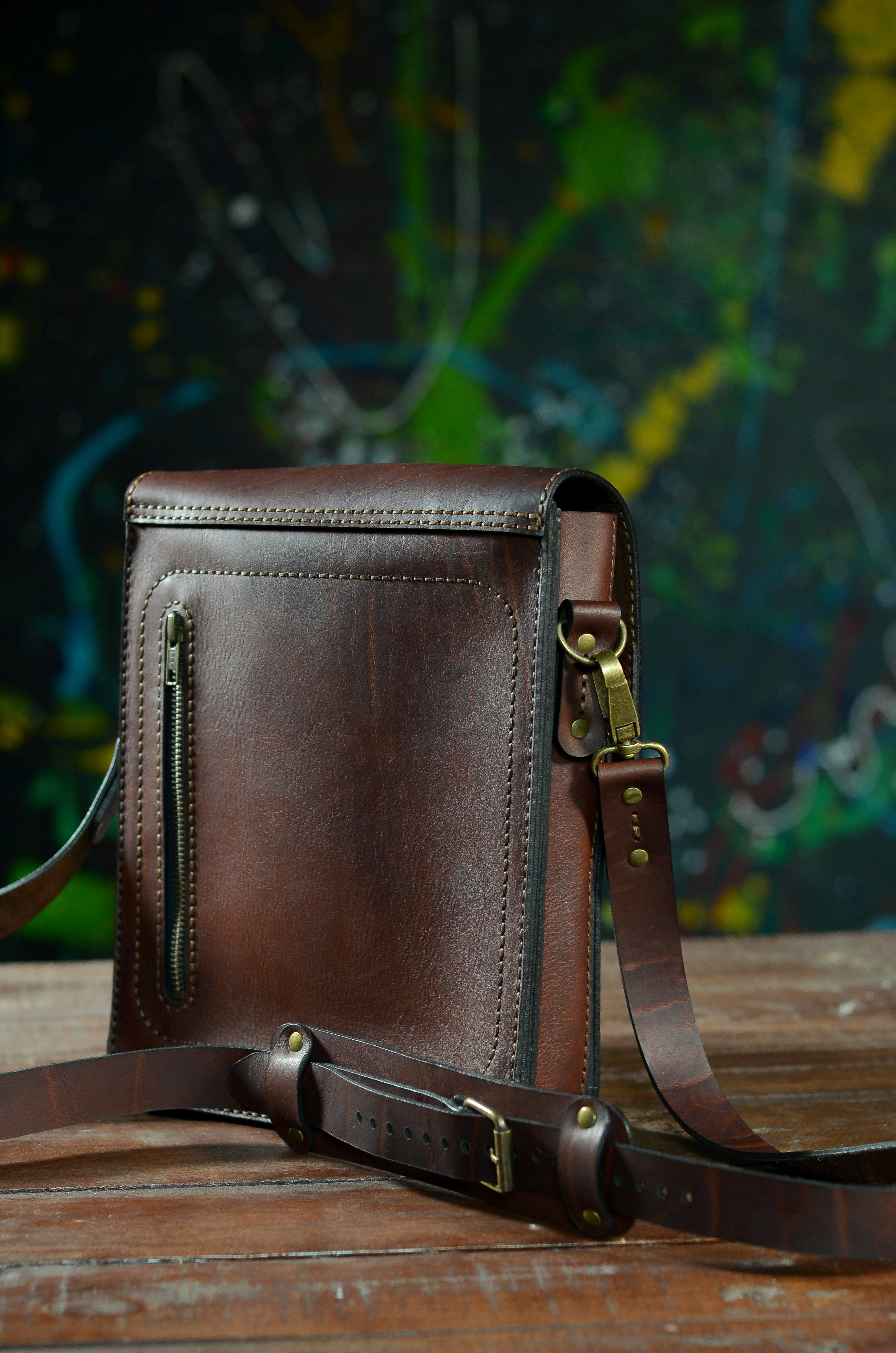 F-107 | ტყავის ჩანთა/Crossbody (Size L)